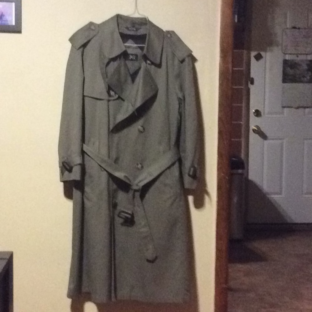 Men’s Kasper Olive Green Trench Coat Size 36S